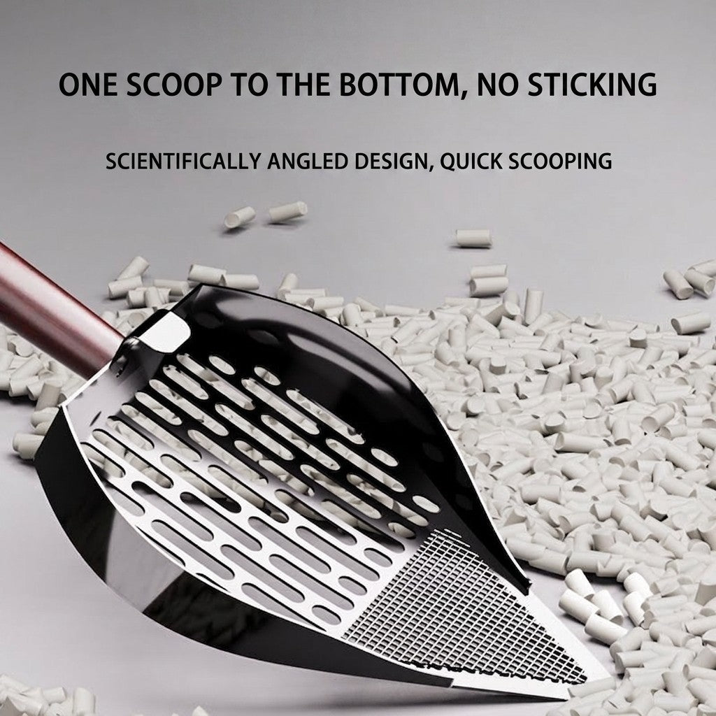 Heavy Duty Stainless Steel Cat Litter Scoop Metal Poop Shovel Sifter Tofu Bentonite Litter Cleaner