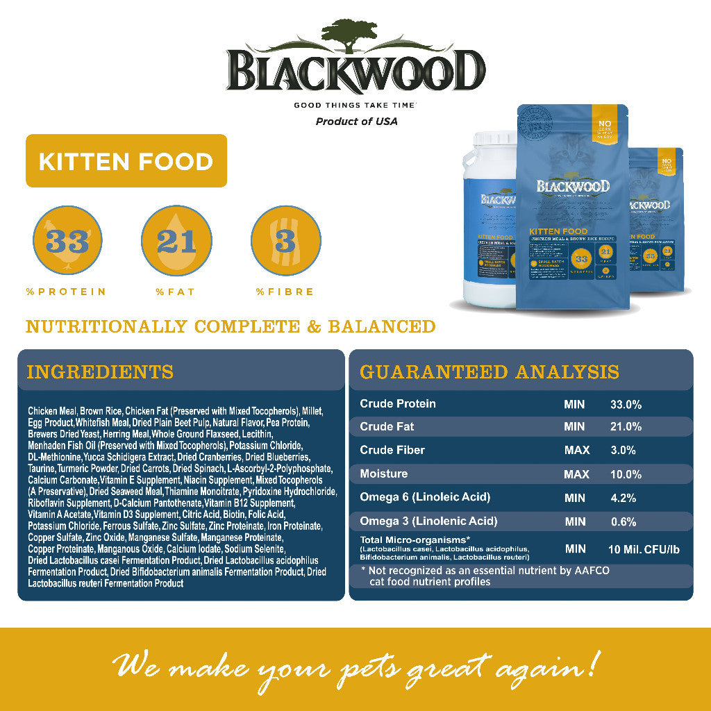 Makanan Kucing (2.5kg) Blackwood | Original / Adult Cat / Indoor / Kitten | Slow Cooked Pet Nutrition