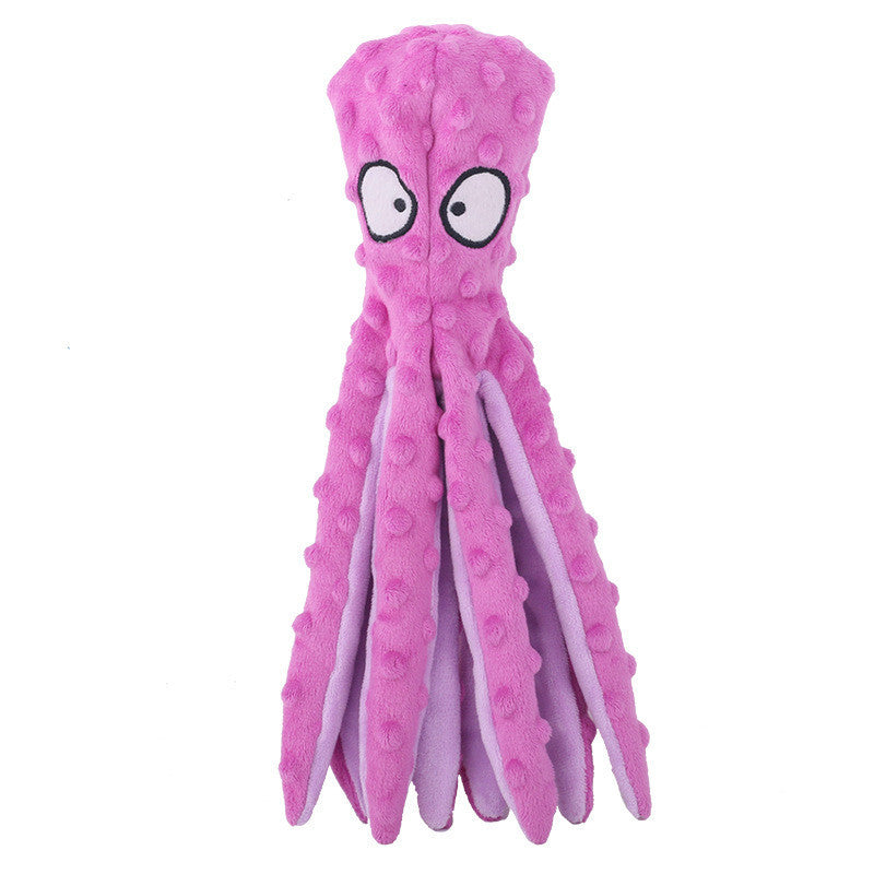 非上架链接（缺颜色）FUREVER365 Cute Octopus Pet Plush Toy Squeaky Dog Toy Interactive Cat Chew Toy Bite Resistant Molar