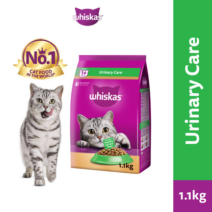 Whiskas Functional Dry Cat Food For Adult Cat - Indoor Formula/ UrinaryCare/ Skin&Coat/ Hairball Control 1.1kg