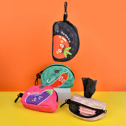 FUREVER365 Fruit Series Pet Poop Bag Dispenser Large Storage Case Dog Waste Bag Holder Pouch Keychain