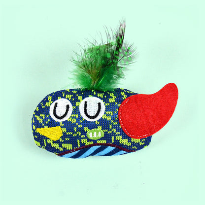 FUREVER365 Cute Pet Plush Toy with Bell Interactive Cat Toy Kitten Squeaky Chew Toy Boredom Relief