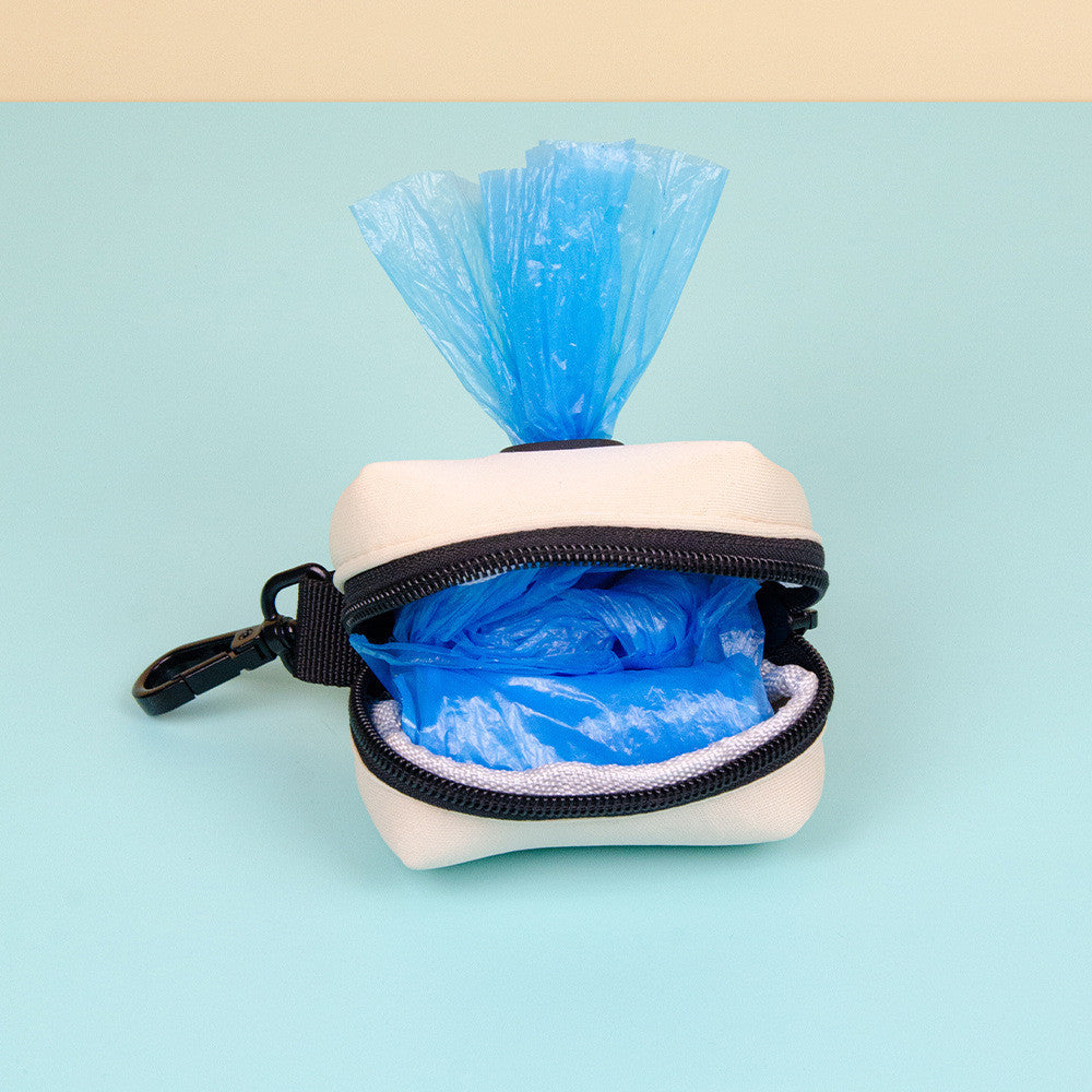 FUREVER365 Neoprene Pet Poop Bag Dispenser Waterproof Dog Waste Bag Holder Portable Case with Zipper