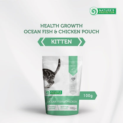 Nature's Protection *Wet Pouch Food* (100g) Kitten and Cat | Ocean Fish/Beef Turkey/Duck Chicken/Lamb | Urinary Hairball