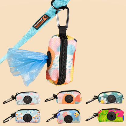 FUREVER365 Fashion Print Pet Waste Bag Dispenser Portable Dog Poop Bag Holder Case Outdoor Walking Bag