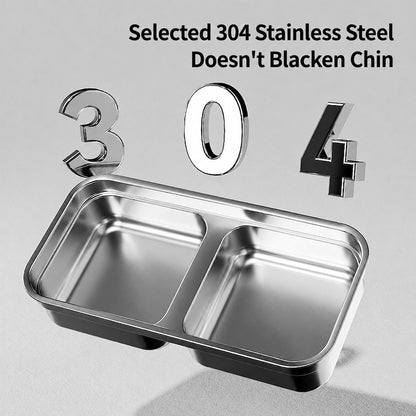 304 Stainless Steel Cat Bowl Double Pet Feeder Anti-Black Chin Elevated Dog Food Water Bowl Anti-Tip