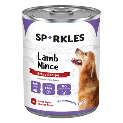Sparkles Chicken w Vege/Chicken w Turkey & Vege/ Lamb Mince/Chicken Mince/Beef Mince/Beef w Vege (400g) | Dog Wet Food