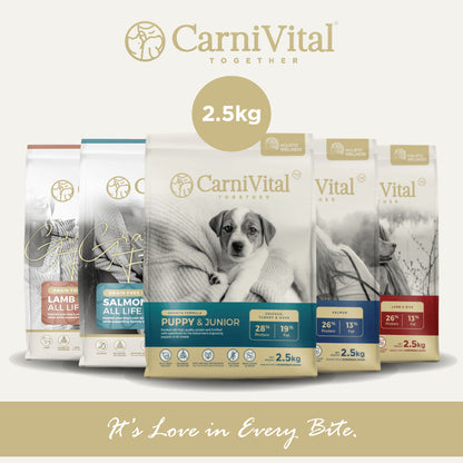 2.5kg Pack Dog Food | Puppy & Junior / Supreme Bite / Sensibite / Grain Free Salmon / Grain Free Lamb | CarniVital