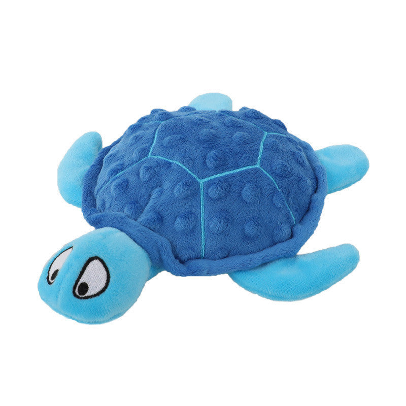 FUREVER365 Cute Sea Turtle Pet Plush Toy Squeaky Dog Toy Interactive Turtle Doll Bite Resistant Molar