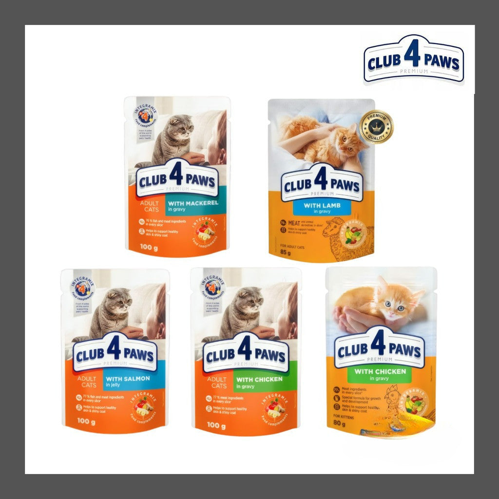 Club 4 Paws Wet Cat Food Pouch 80g / 85g / 100g