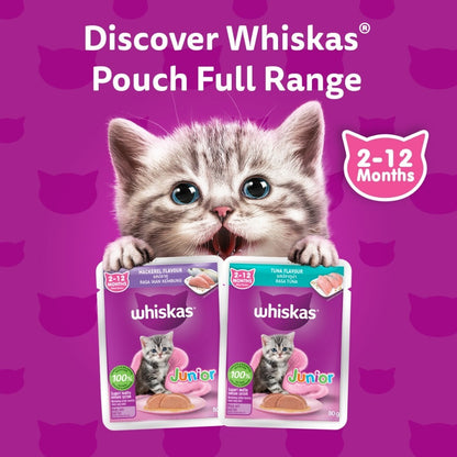 Whiskas Pouch Wet Cat Food For Junior Cat Tuna / Mackerel / Chicken / Salmon 80g