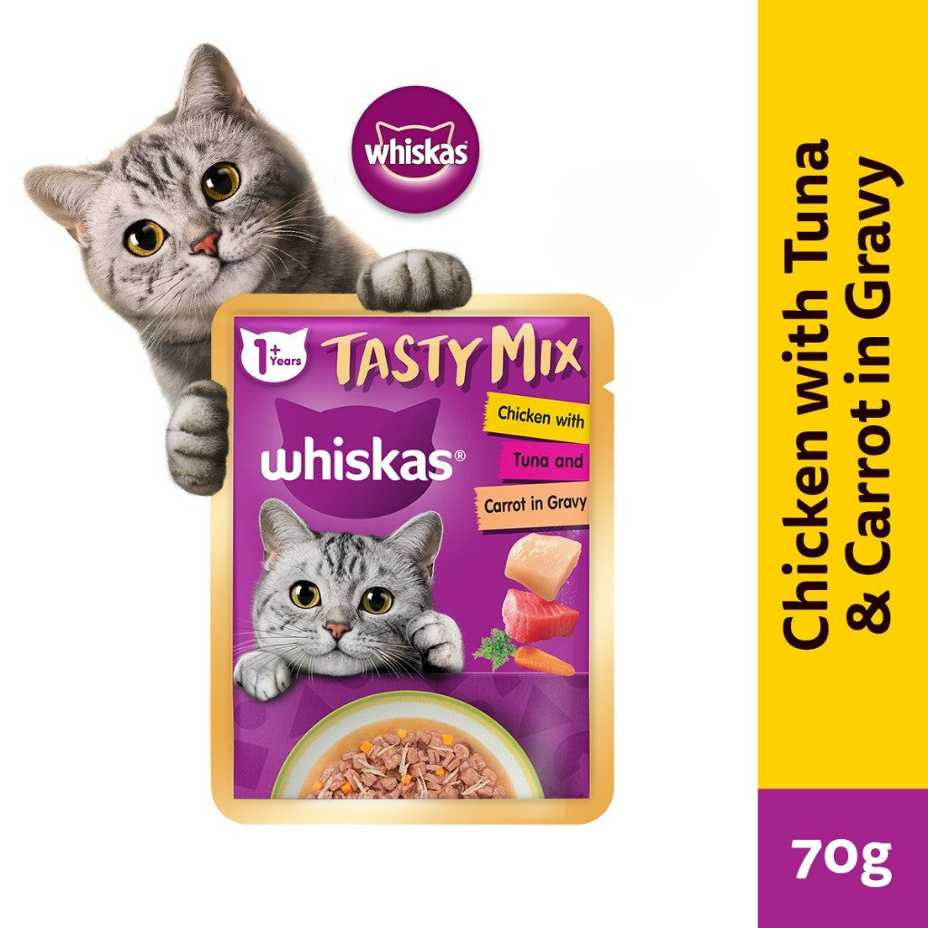 Whiskas Tasty Mix Wet Cat Food For Adult Cat 70g
