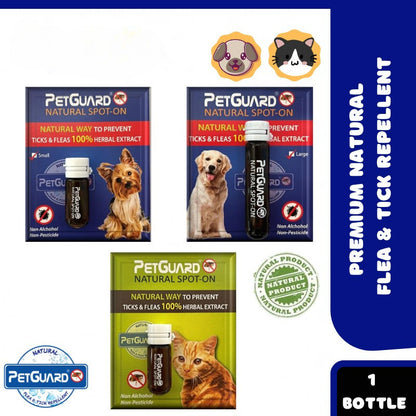 OFFERPETGUARD Natural Spot-on Anti Fleas Ticks Treatment Flea Ticks Spot on Anti Kutu Anti Itchy Skin