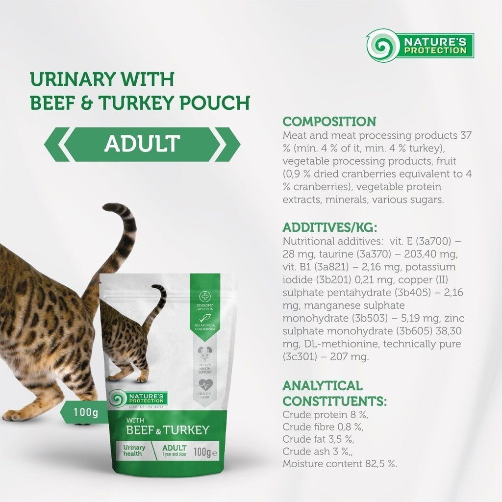 Nature's Protection *Wet Pouch Food* (100g) Kitten and Cat | Ocean Fish/Beef Turkey/Duck Chicken/Lamb | Urinary Hairball