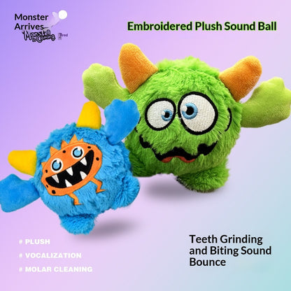 FUREVER365 Cute Little Monster Pet Toy Ball Squeaky Plush Dog Toy Bouncing Molar Ball Puppy Chew Toy