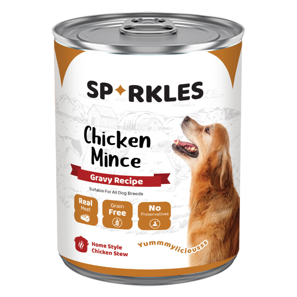 Sparkles Chicken w Vege/Chicken w Turkey & Vege/ Lamb Mince/Chicken Mince/Beef Mince/Beef w Vege (400g) | Dog Wet Food