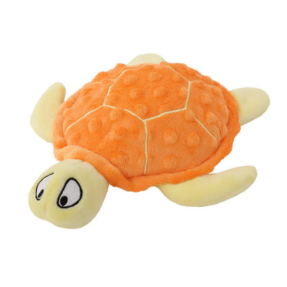 FUREVER365 Cute Sea Turtle Pet Plush Toy Squeaky Dog Toy Interactive Turtle Doll Bite Resistant Molar