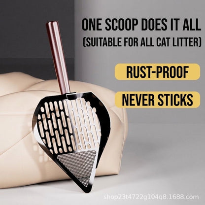 Heavy Duty Stainless Steel Cat Litter Scoop Metal Poop Shovel Sifter Tofu Bentonite Litter Cleaner