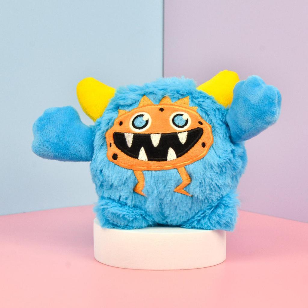 FUREVER365 Cute Little Monster Pet Toy Ball Squeaky Plush Dog Toy Bouncing Molar Ball Puppy Chew Toy