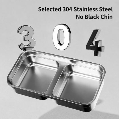 304 Stainless Steel Cat Bowl Double Pet Feeder Anti-Black Chin Elevated Dog Food Water Bowl Anti-Tip