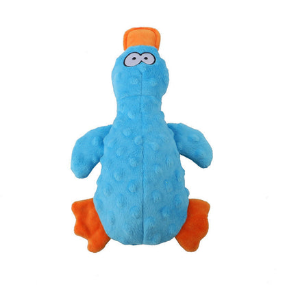 FUREVER365 Cute Duck Pet Plush Toy Squeaky Dog Toy Interactive Crinkle Molar Toy Bite Resistant Doll DT-2404