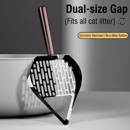 Heavy Duty Stainless Steel Cat Litter Scoop Metal Poop Shovel Sifter Tofu Bentonite Litter Cleaner