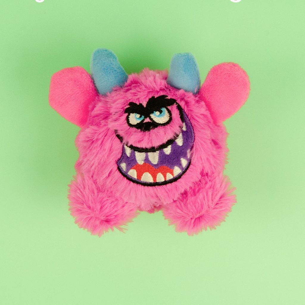 FUREVER365 Cute Little Monster Pet Toy Ball Squeaky Plush Dog Toy Bouncing Molar Ball Puppy Chew Toy