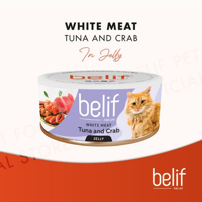 Belif Grain Free Tuna Salmon Flakes/Chic Breast/Anchovy/Shirasu/Shrimp Calamari in Jelly (80g)|Cat Wet Food