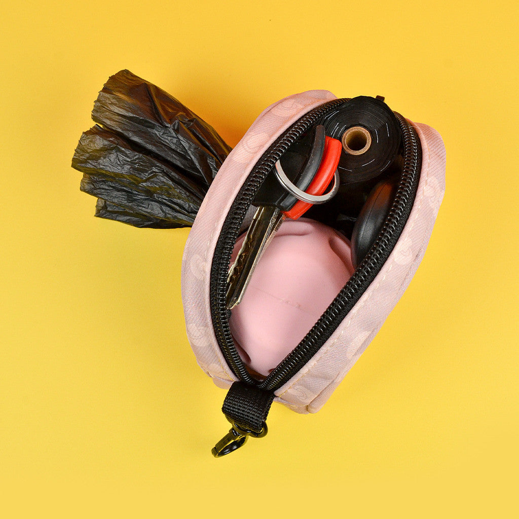 FUREVER365 Fruit Series Pet Poop Bag Dispenser Large Storage Case Dog Waste Bag Holder Pouch Keychain