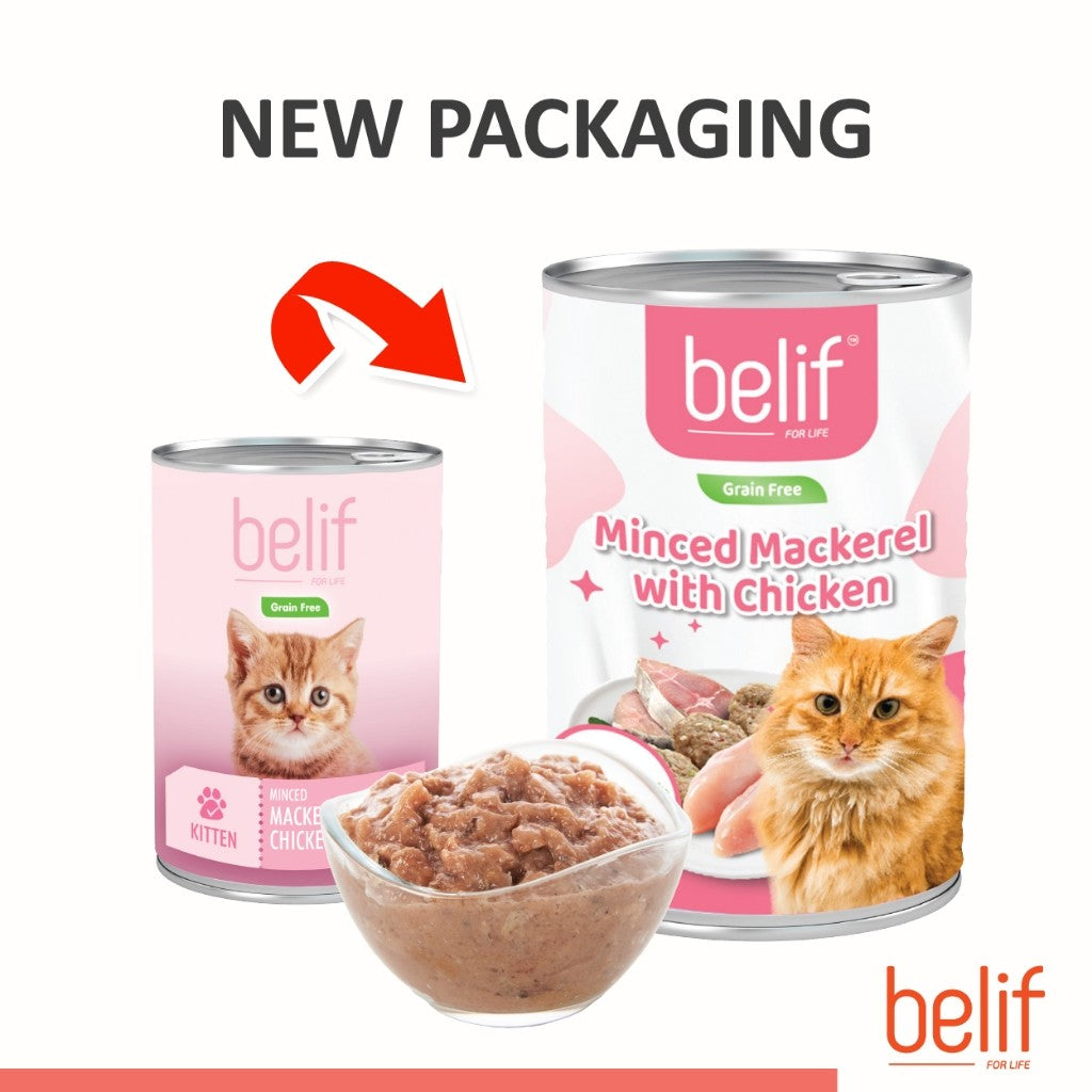 Belif Cat Wet Food - Mackerel/Ocean Fish/Mackerel Chicken/S Chicken/Pilchard Prawn/S Trevally/S Tuna (400g)