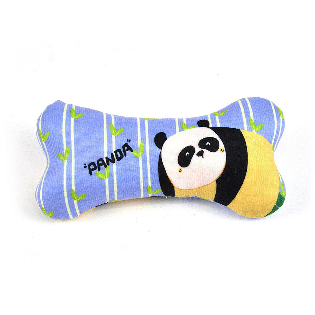 FUREVER365 Cute Pet Plush Toy Bite Resistant Molar Dog Toy Soft Cartoon Animal Squeaky Cat Toy Bone