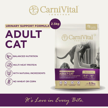 2.5kg Pack | Adult Cat / Hair & Skin / Kitten & Junior Makanan Kucing | CarniVital