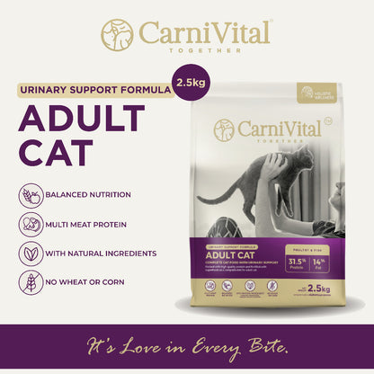 2.5kg Pack | Adult Cat / Hair & Skin / Kitten & Junior Makanan Kucing | CarniVital