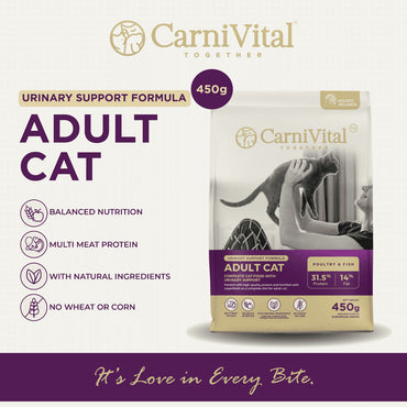 450g Travel Pack - Adult Cat / Hair & Skin / Kitten & Junior Makanan Kucing | CarniVital
