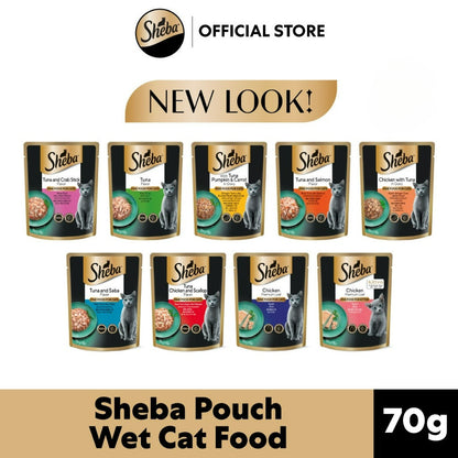 SHEBA Wet Cat Food for Adult and Kitten - All Flavors - 70g per Pack