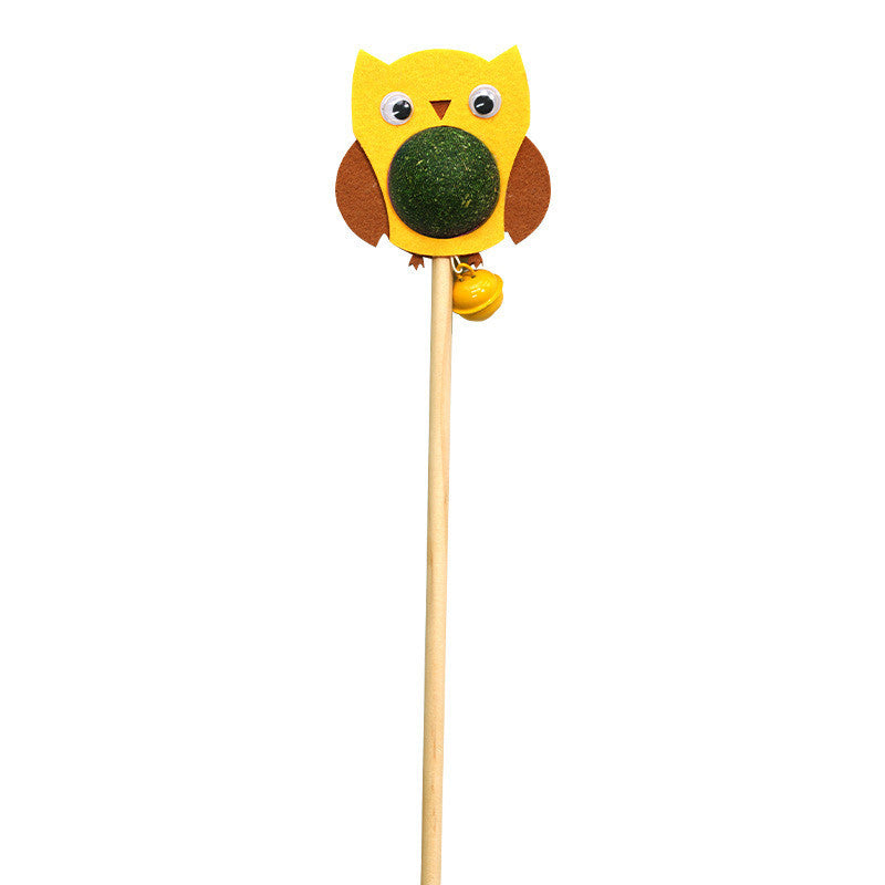 FUREVER365 Interactive Cat Teaser Wand Catnip Silvervine Molar Stick Feather Toy with Bell Kitten