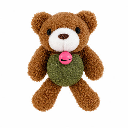 FUREVER365 Cute Catnip Toy Cat Plush Doll Molar Toy Gall Fruit Cat Chew Toy with Bell Interactive Toy
