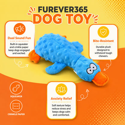 FUREVER365 Cute Duck Pet Plush Toy Squeaky Dog Toy Interactive Crinkle Molar Toy Bite Resistant Doll DT-2404