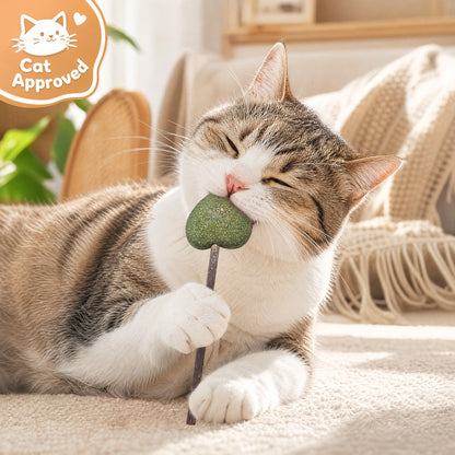 FUREVER365 Natural Catnip Lollipop Cat Toy Silvervine Stick Gall Fruit Molar Chew Toy Teeth Cleaning