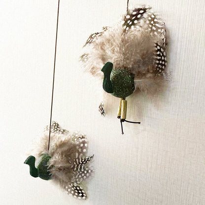 FUREVER365 Interactive Cat Spring Toy with Natural Feather Catnip Silvervine Hemp Rope Molar Toy