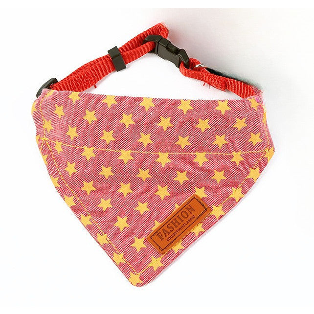 FUREVER365 Pet Bandana Collar Leash Set Dog Scarf Traction Rope Outdoor Walking Adjustable Accessories