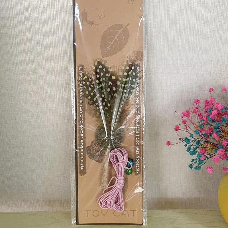 FUREVER365 Interactive Cat Spring Toy with Natural Feather Catnip Silvervine Hemp Rope Molar Toy