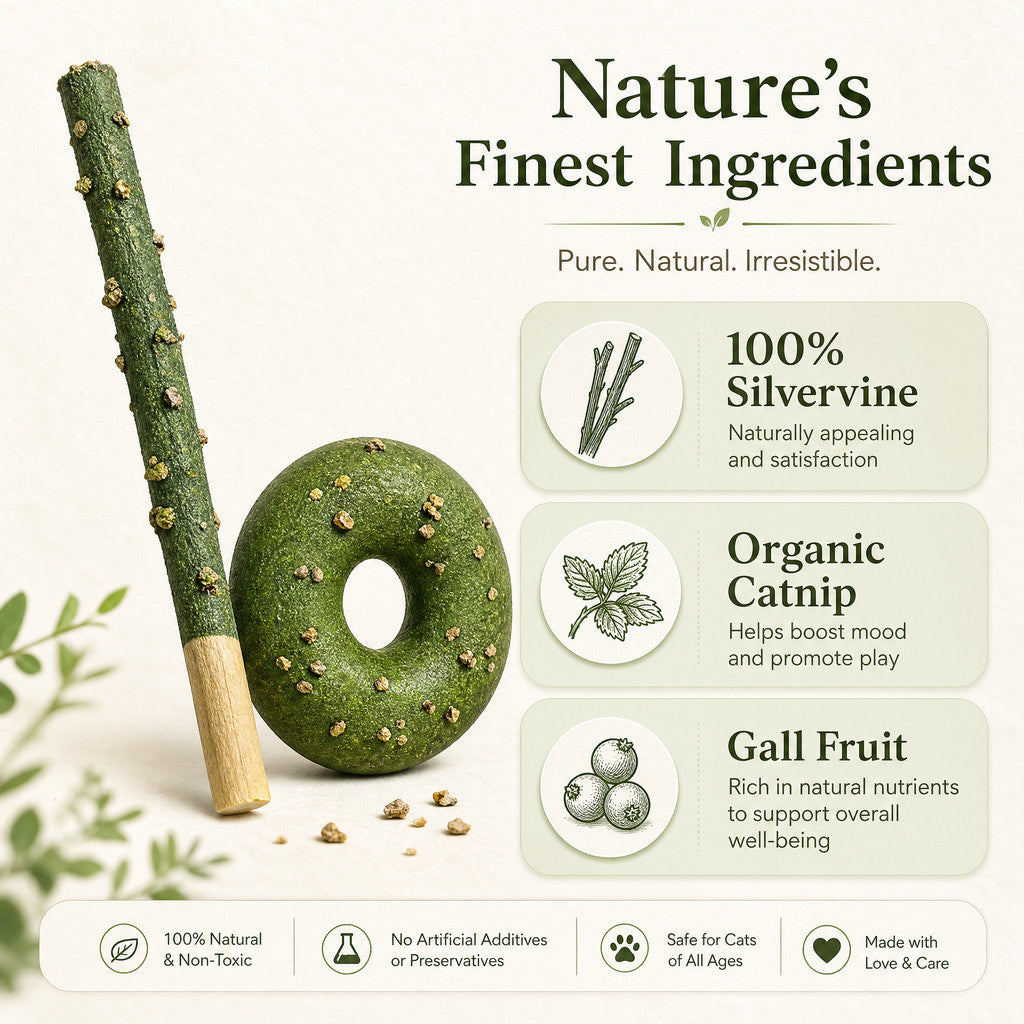 FUREVER365 Natural Catnip Tanghulu Cat Toy Silvervine Stick Gall Fruit Molar Chew Toy Teeth Cleaning