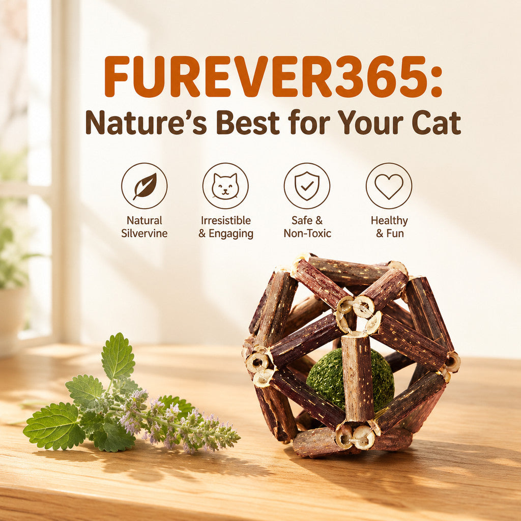 FUREVER365 Natural Silvervine Catnip Ball Cat Toy Gall Fruit Molar Chew Ball Bell Interactive Kitten