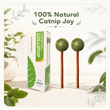 FUREVER365 Natural Catnip Lollipop Cat Toy Silvervine Stick Molar Chew Toy Lickable Kitten Teaser