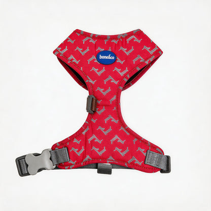 FUREVER365 Houndstooth Pet Harness Leash Set with Poop Bag Dispenser Breathable Dog Vest Chest Strap