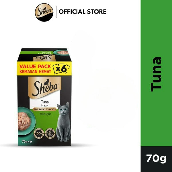 Value Pack (6 Packs) SHEBA Wet Cat Food for Adult - All Flavors - 70g x 6