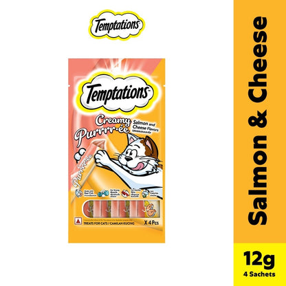 TEMPTATIONS Creamy Purrrr-ee Cat Treats - Chicken & Tuna / Salmon & Cheese / Maguro & Scallop 48g
