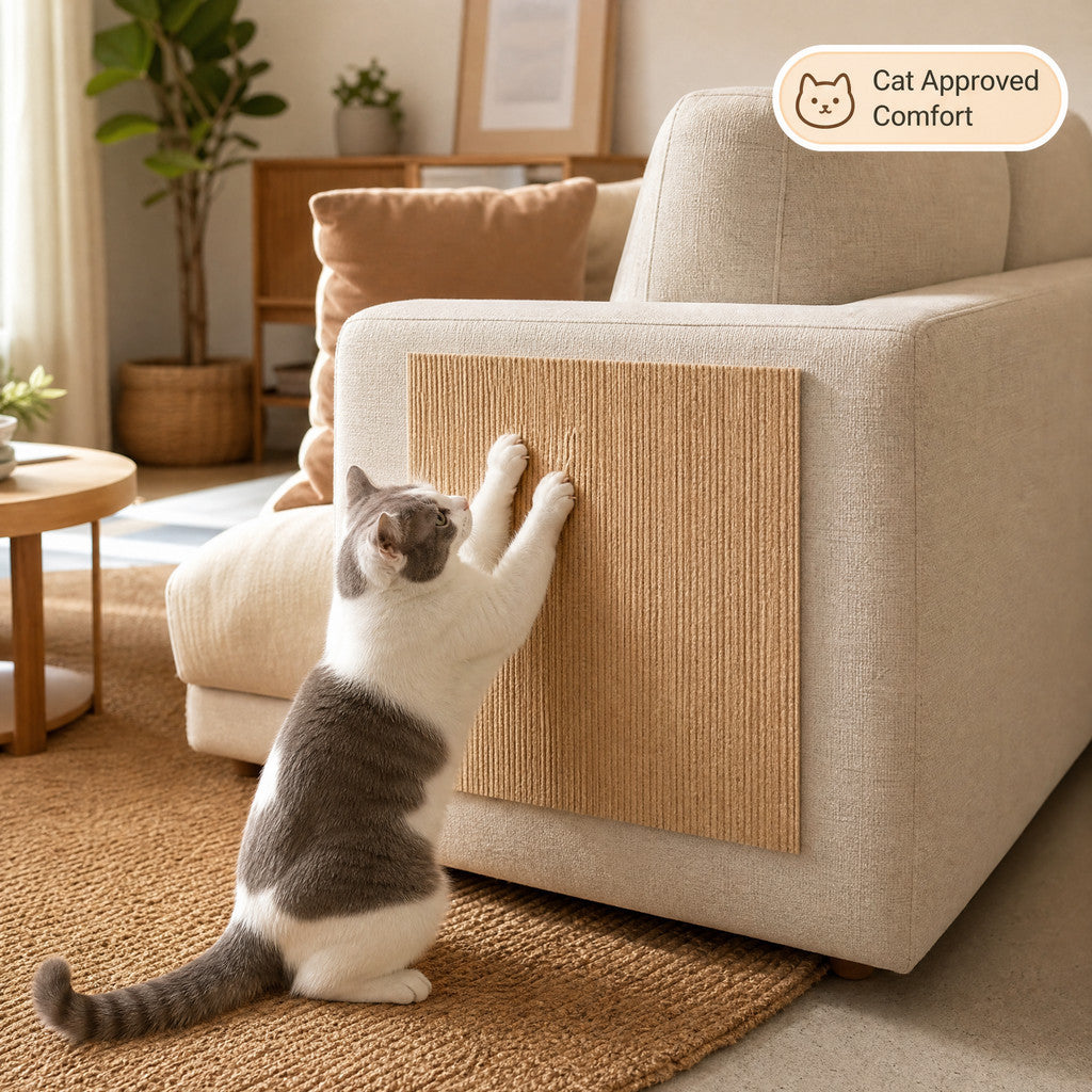 FUREVER365 Self-Adhesive Cat Scratch Mat Sofa Protector Wear-Resistant Felt Wall Pad Customizable DIY