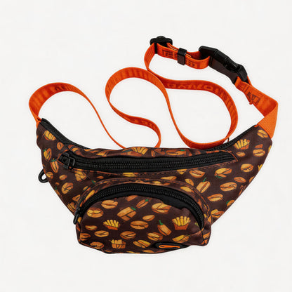 FUREVER365 Lightweight Pet Walking Waist Bag Leaf Print Storage Fanny Pack Multi-purpose Chest Bag